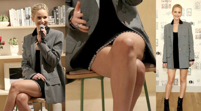 Jennifer Lawrence Legs Crossed – 20th Century Fox x The Wing in NYC