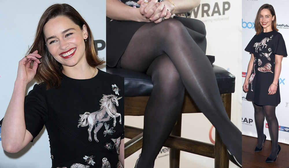 Emilia Clarke Black Stockings - TheWrap's Power Women Breakfast
