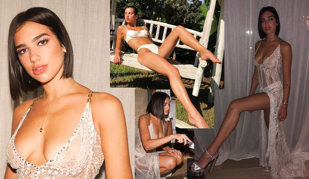 Dua Lipa Leggy - Celebrated her 23rd birthday on August 22. The star had a fiery party in Ibiza