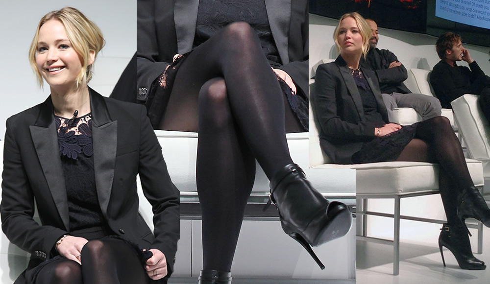 Jennifer Lawrence In Stockings.