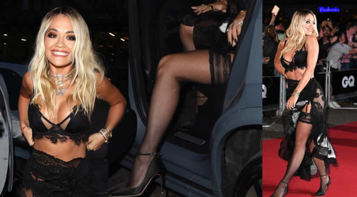 Rita Ora Sexy Cleavage & Stockings – GQ Men of the Year Awards at Tate Modern
