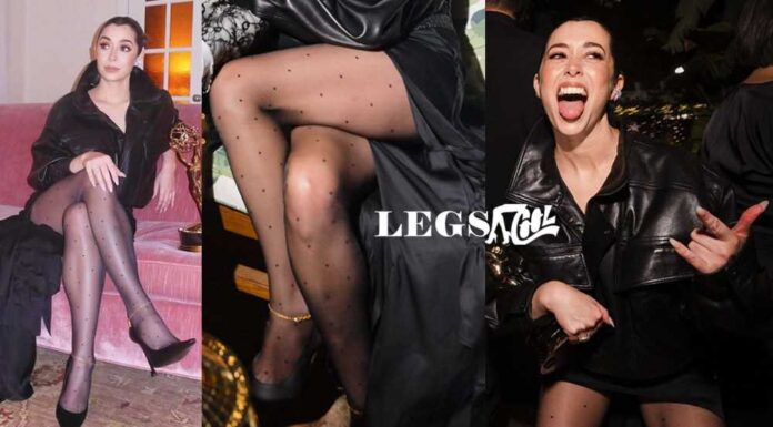 Cristin Milioti shows off her patterned socks in a black mini skirt at Afterparty