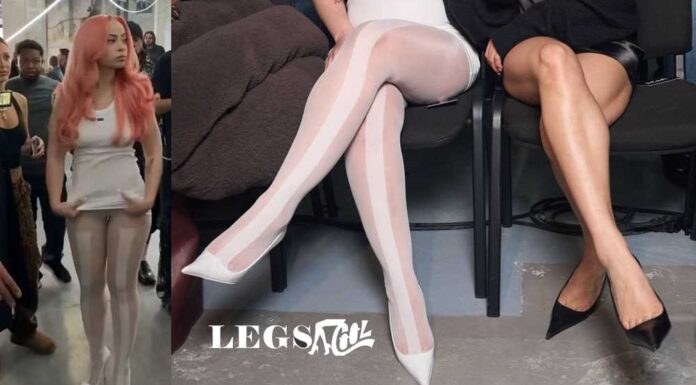 Ice Spice shows off her pantyhose and upskirt at Paris Fashion Week